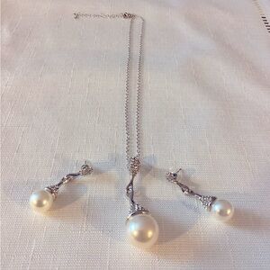 Silver Tone Necklace and Earrings